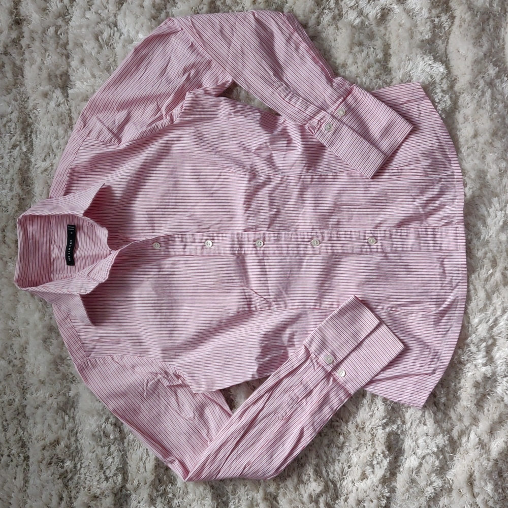 EUC Vertical stripe button up blouse